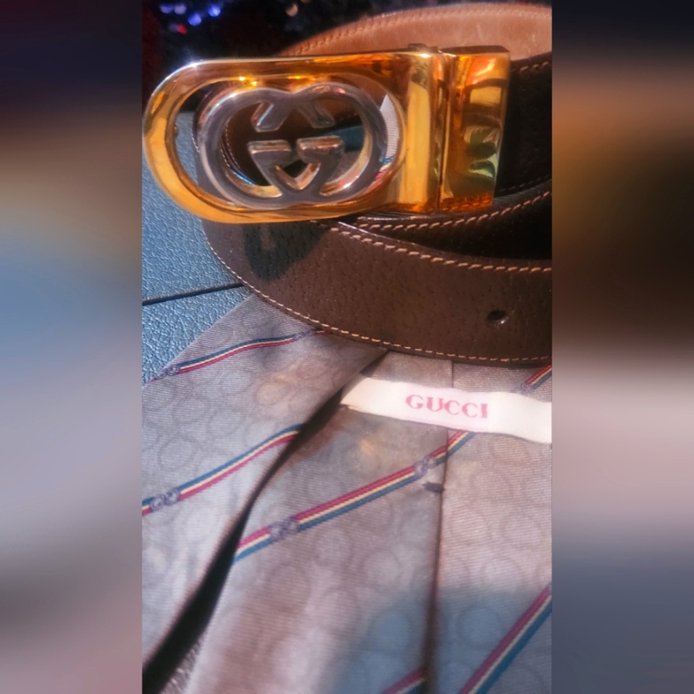 Vintage gucci belt and tie made in Italy